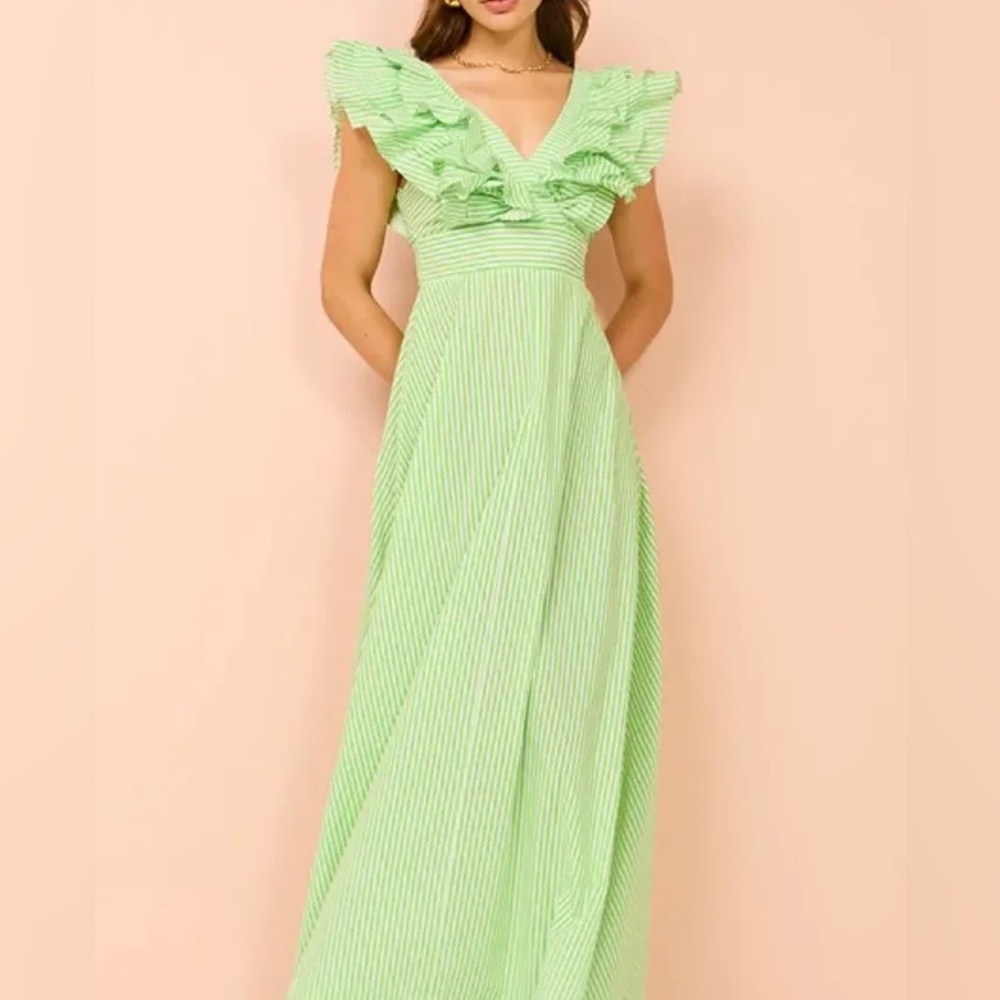 Aston Studio - Letitia Maxi Dress lime stripe